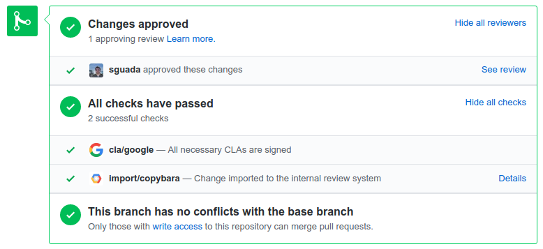 Approved pull request