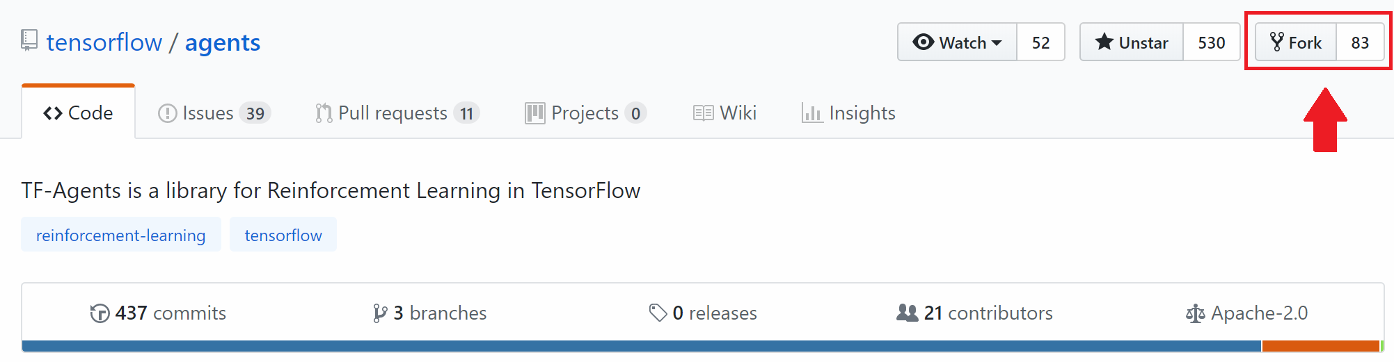 GitHub Fork button