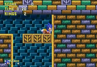 Sonic agent finding a glitch in a stage
